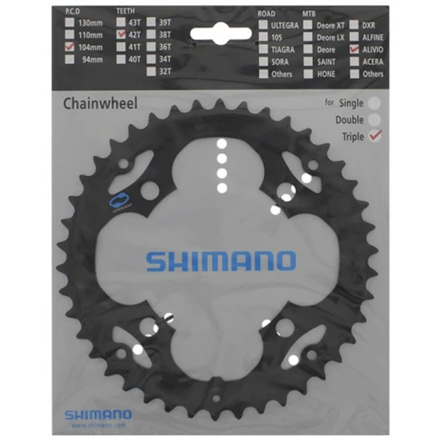 Plateau Extérieur Shimano Alivio FC-M410 - 42 Dents 1 Plateau Extérieur Shimano Alivio FC-M410 - 42 Dents