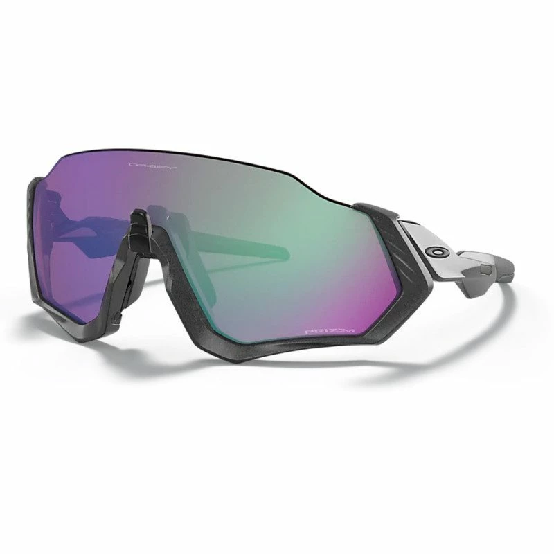 Lunettes Vélo Oakley Flight Jacket Matte Steel Prizm Road Jade Gris 1 Lunettes Vélo Oakley Flight Jacket Matte Steel Prizm Road Jade Gris
