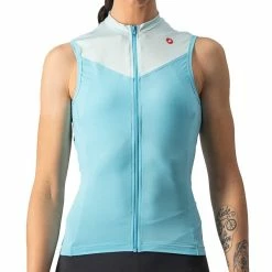 Maillot Vélo Sans Manche Femme Castelli Solaris Sleeveless Jersey 2023 S Turquoise