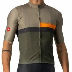 Maillot Vélo Manches Courtes Castelli A Blocco 2022 S Vert