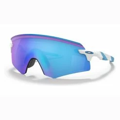 Lunettes Vélo Oakley Encoder Polished White/Prizm Sapphire Blanc
