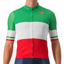 Maillot Vélo Manches Courtes Castelli Team Italia Tricolore Jersey 2023 M Tricolore