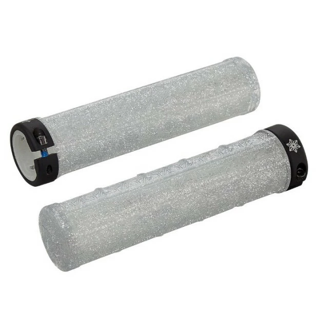 Poignées Supacaz Grizips Bling Lock-on - Argent 1 Poignées Supacaz Grizips Bling Lock-on - Argent