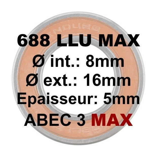 Roulement De Triangle De Suspension Enduro Bearings 688 LLU Max 8x16x5mm 2 Roulement De Triangle De Suspension Enduro Bearings 688 LLU Max 8x16x5mm – Image 2